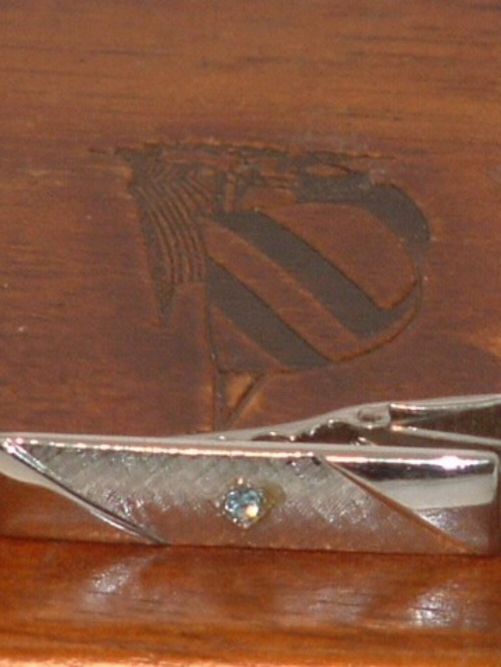 Pre-Owned Men’s Silver Sarah Coy Blue Stone Tie Clip